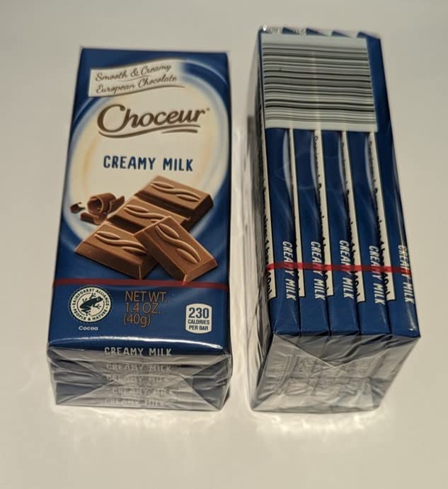 Choceur Creamy Milk Chocolate Smooth & Creamy European Chocolate Bars - 5 Bars x 1.4oz (40g)